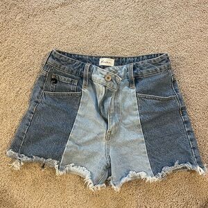 KanCan Blue and Light Blue Jean Shorts